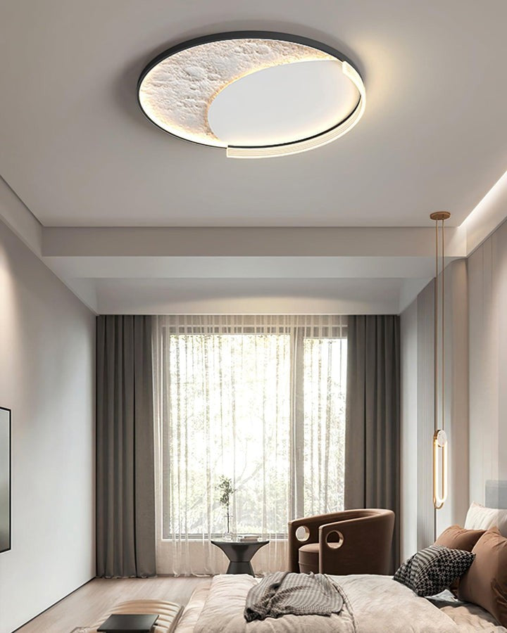 Contemporary Lunar LED Flush Mount Ceiling Light