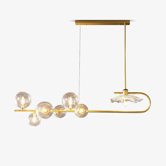 Contemporary Metal & Glass Dining Chandelier