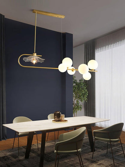 Contemporary Metal & Glass Dining Chandelier