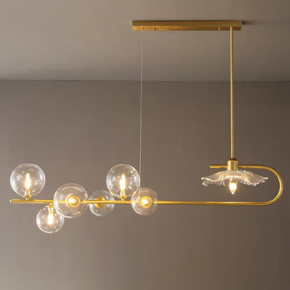 Contemporary Metal & Glass Dining Chandelier
