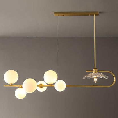 Contemporary Metal & Glass Dining Chandelier