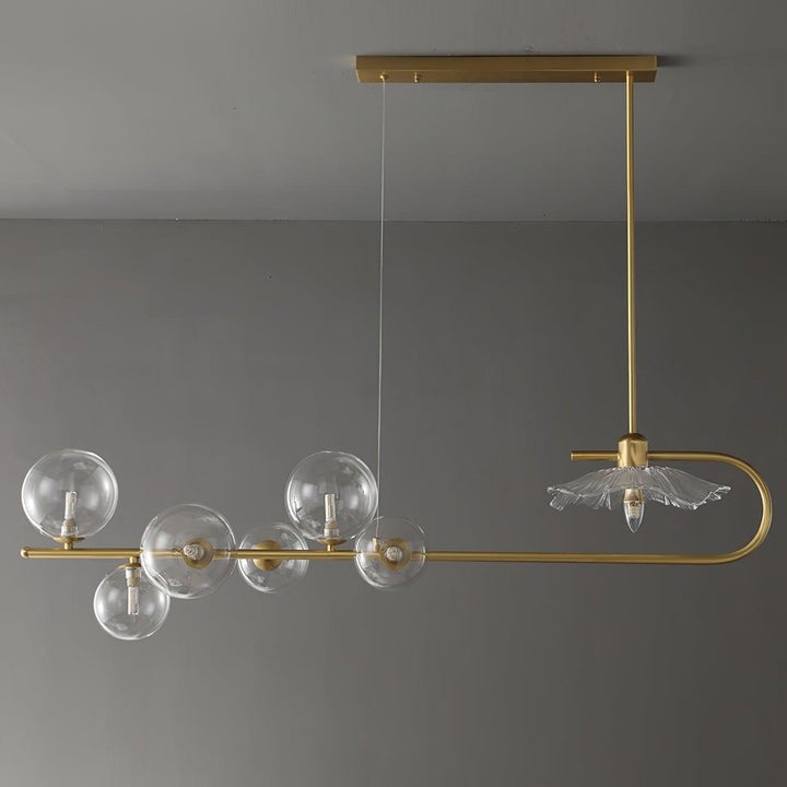 Contemporary Metal & Glass Dining Chandelier