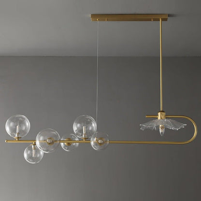 Contemporary Metal & Glass Dining Chandelier