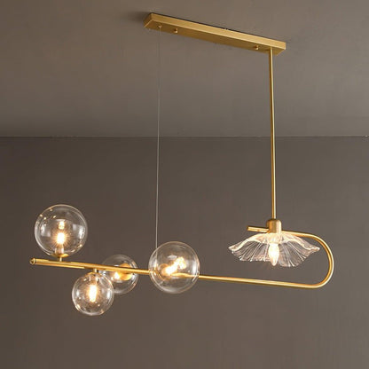 Contemporary Metal & Glass Dining Chandelier