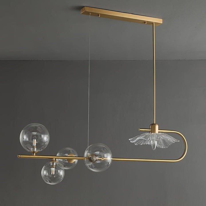 Contemporary Metal & Glass Dining Chandelier
