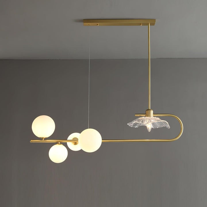 Contemporary Metal & Glass Dining Chandelier