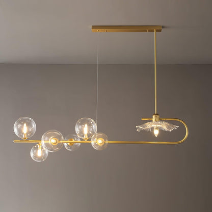 Contemporary Metal & Glass Dining Chandelier