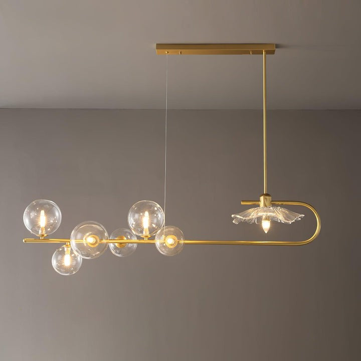 Contemporary Metal & Glass Dining Chandelier