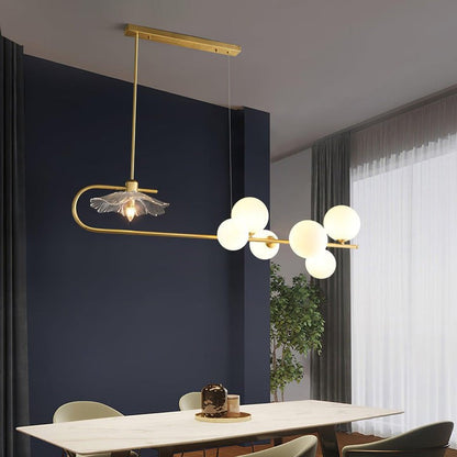 Contemporary Metal & Glass Dining Chandelier