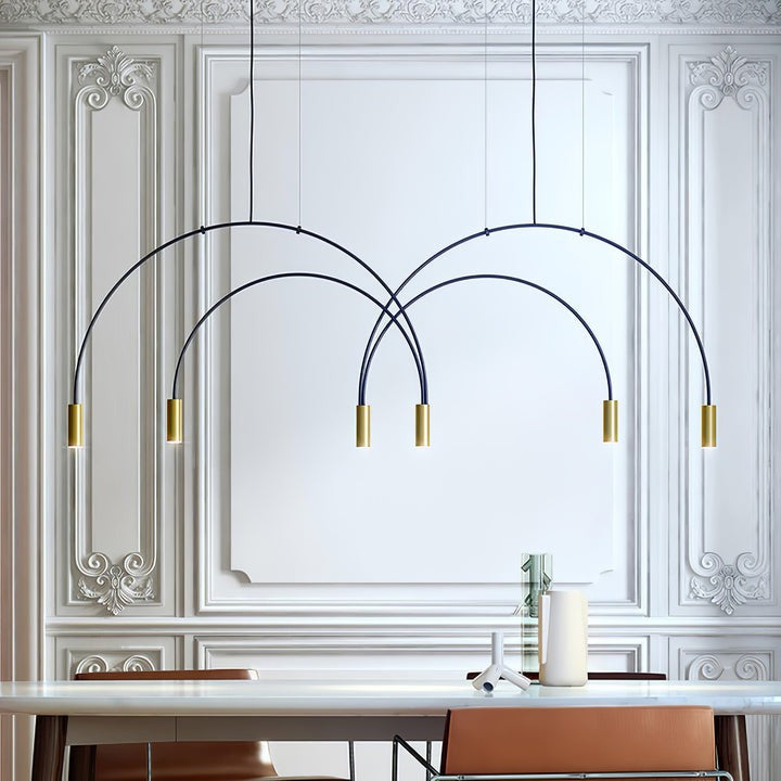 Contemporary Overlapping Arc LED Pendant Lamp