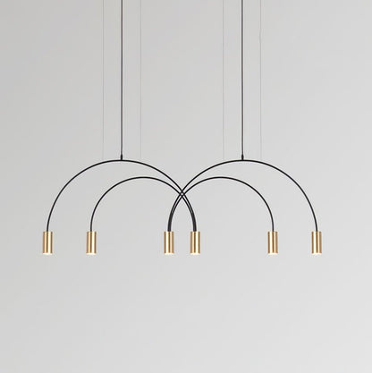 Contemporary Overlapping Arc LED Pendant Lamp