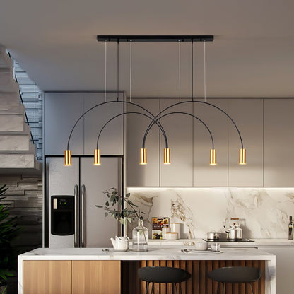 Contemporary Overlapping Arc LED Pendant Lamp