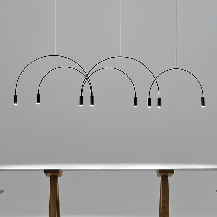 Contemporary Overlapping Arc LED Pendant Lamp