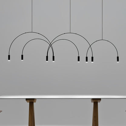 Contemporary Overlapping Arc LED Pendant Lamp