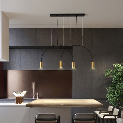 Contemporary Overlapping Arc LED Pendant Lamp