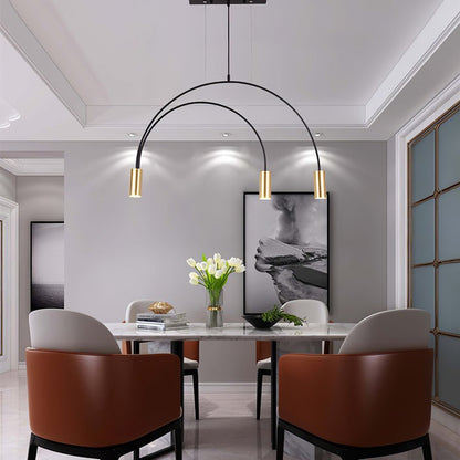 Contemporary Overlapping Arc LED Pendant Lamp