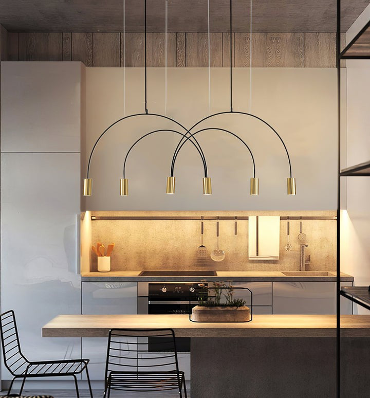 Contemporary Overlapping Arc LED Pendant Lamp