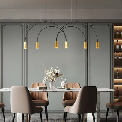 Contemporary Overlapping Arc LED Pendant Lamp