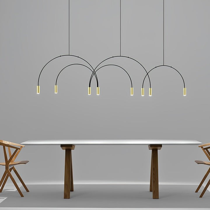Contemporary Overlapping Arc LED Pendant Lamp