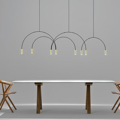 Contemporary Overlapping Arc LED Pendant Lamp