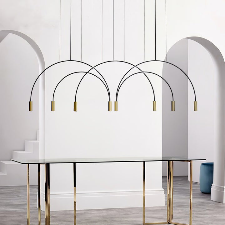 Contemporary Overlapping Arc LED Pendant Lamp