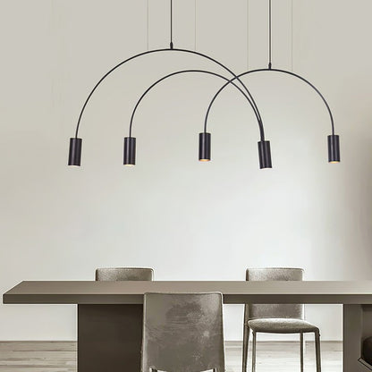 Contemporary Overlapping Arc LED Pendant Lamp