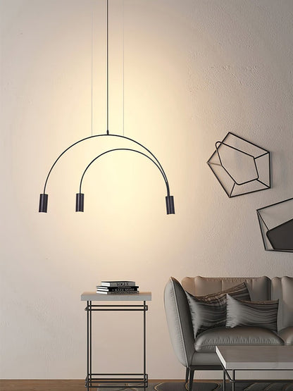 Contemporary Overlapping Arc LED Pendant Lamp