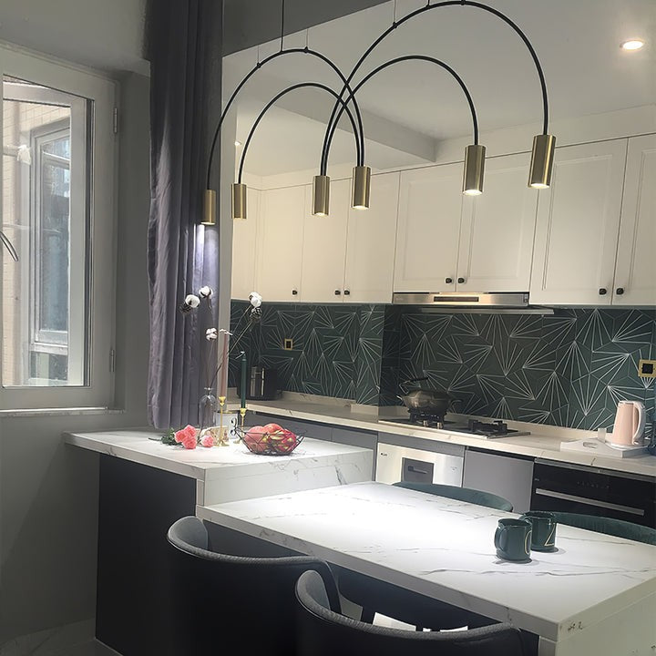 Contemporary Overlapping Arc LED Pendant Lamp