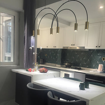 Contemporary Overlapping Arc LED Pendant Lamp