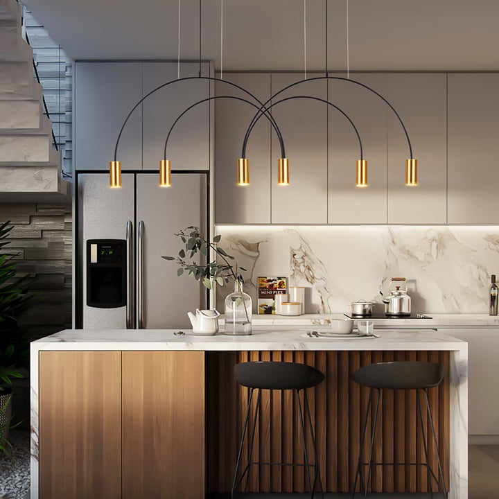 Contemporary Overlapping Arc LED Pendant Lamp