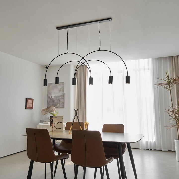Contemporary Overlapping Arc LED Pendant Lamp