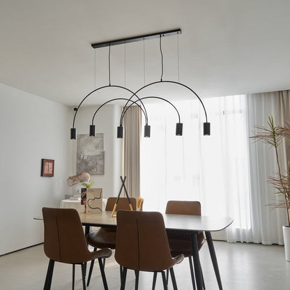 Contemporary Overlapping Arc LED Pendant Lamp