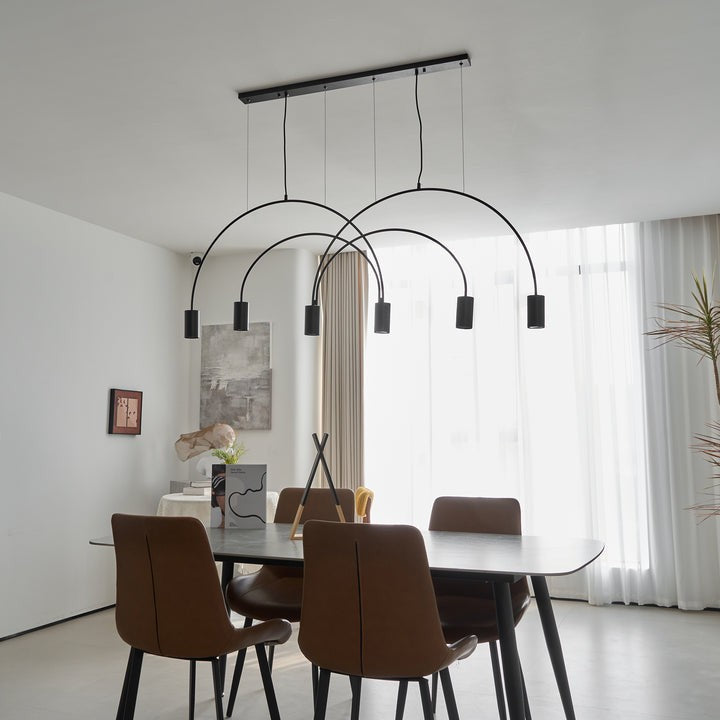 Contemporary Overlapping Arc LED Pendant Lamp