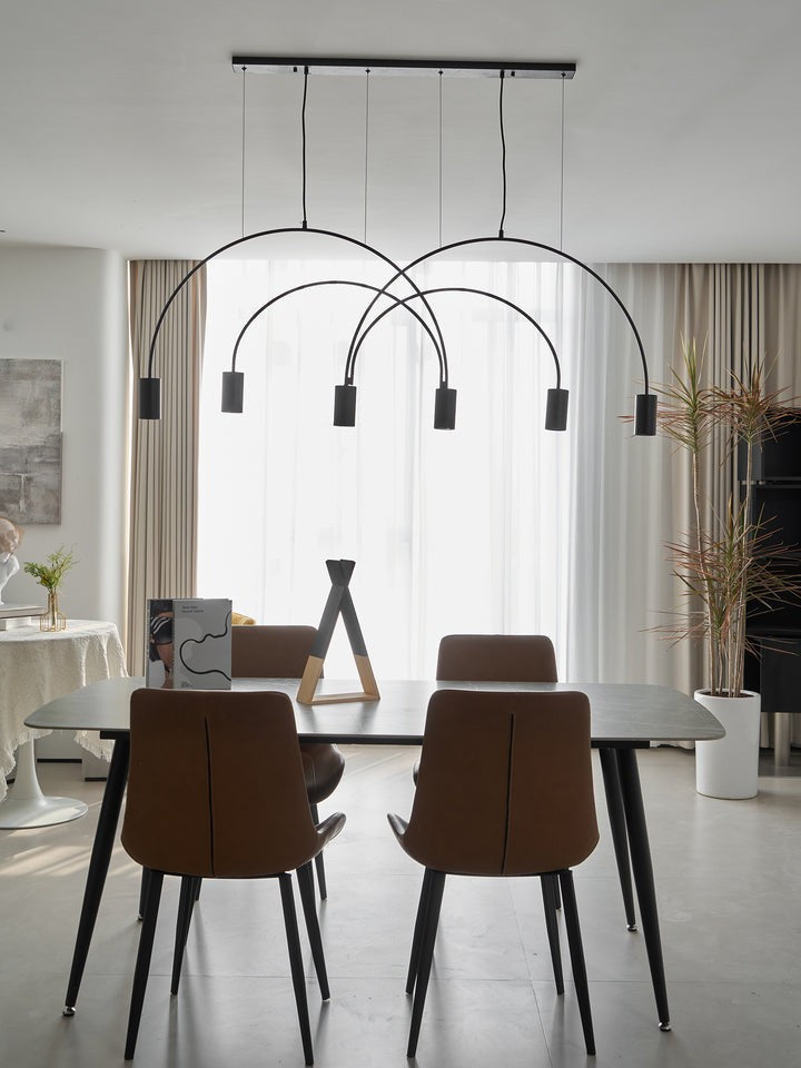 Contemporary Overlapping Arc LED Pendant Lamp
