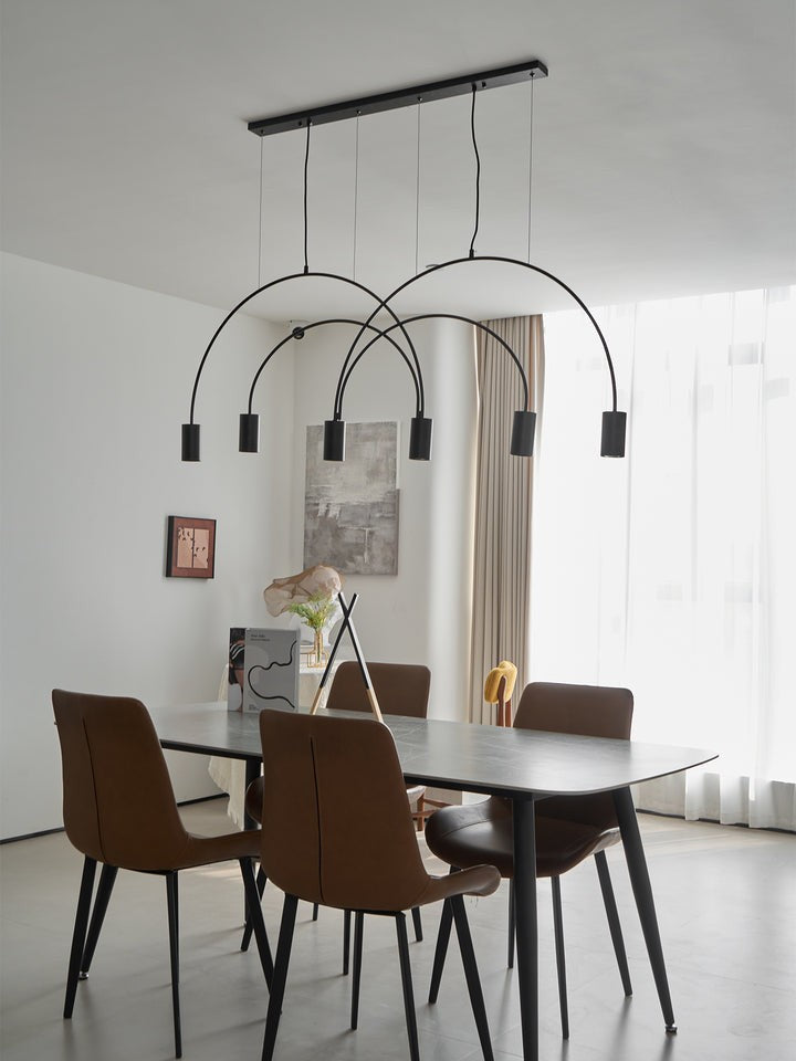 Contemporary Overlapping Arc LED Pendant Lamp