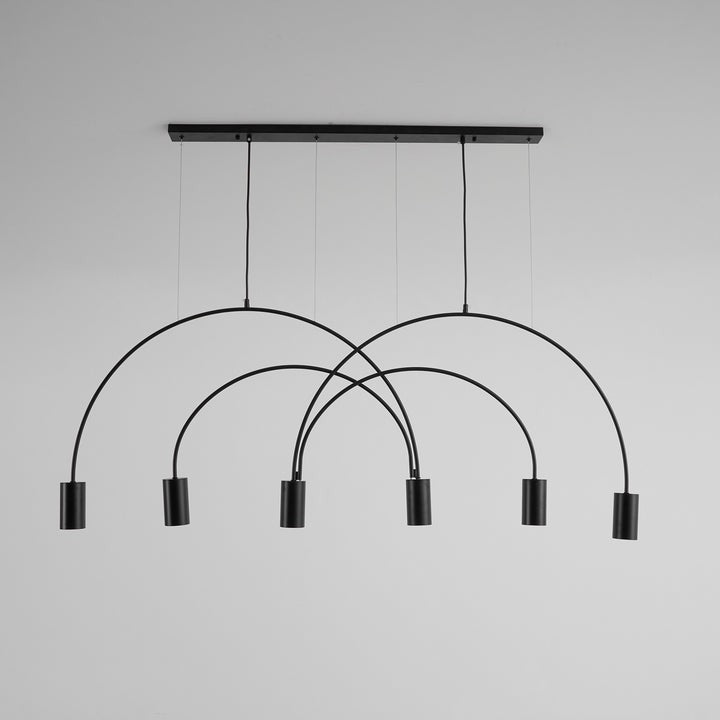 Contemporary Overlapping Arc LED Pendant Lamp