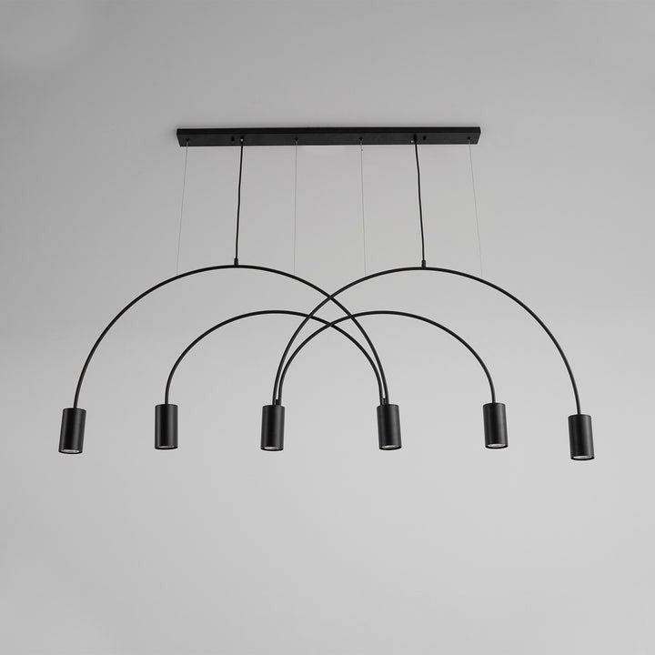 Contemporary Overlapping Arc LED Pendant Lamp