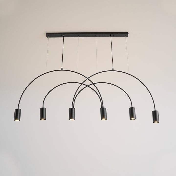 Contemporary Overlapping Arc LED Pendant Lamp