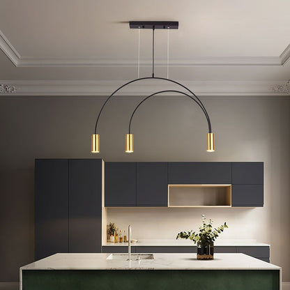 Contemporary Overlapping Arc LED Pendant Lamp