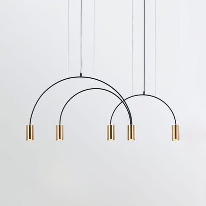 Contemporary Overlapping Arc LED Pendant Lamp