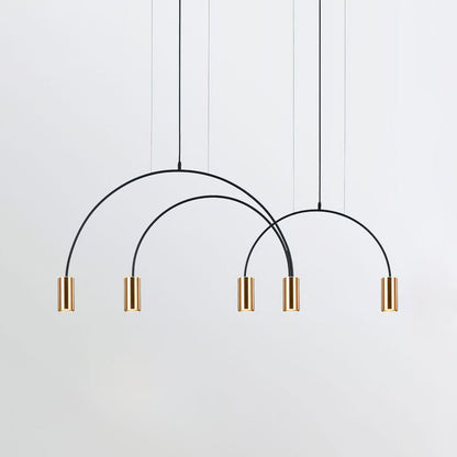 Contemporary Overlapping Arc LED Pendant Lamp