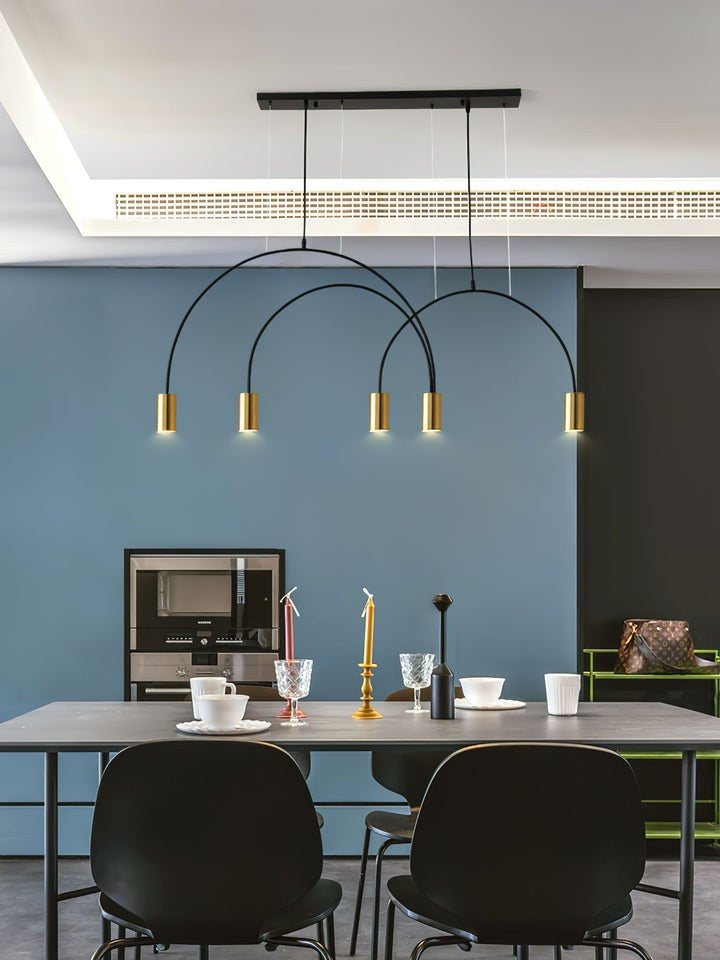 Contemporary Overlapping Arc LED Pendant Lamp