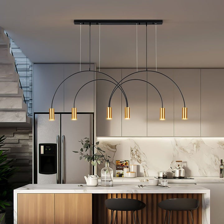 Contemporary Overlapping Arc LED Pendant Lamp