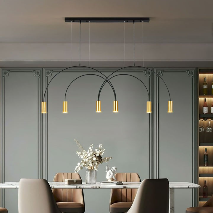 Contemporary Overlapping Arc LED Pendant Lamp