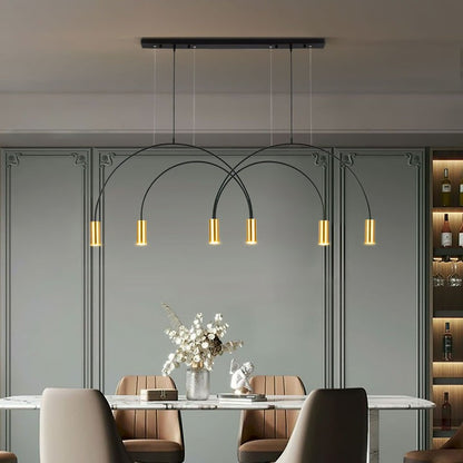 Contemporary Overlapping Arc LED Pendant Lamp
