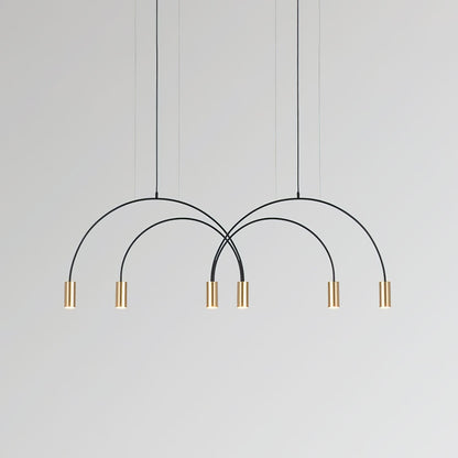 Contemporary Overlapping Arc LED Pendant Lamp