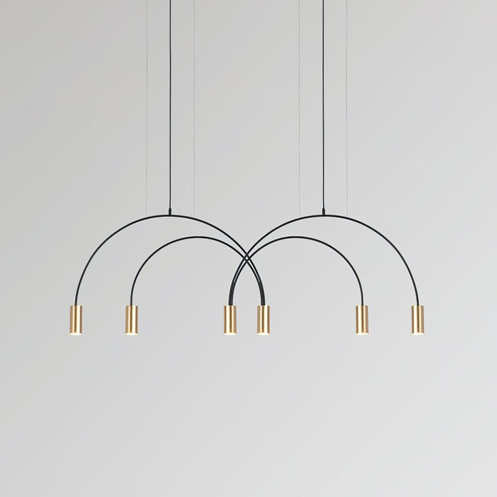 Contemporary Overlapping Arc LED Pendant Lamp