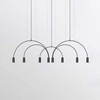 Contemporary Overlapping Arc LED Pendant Lamp