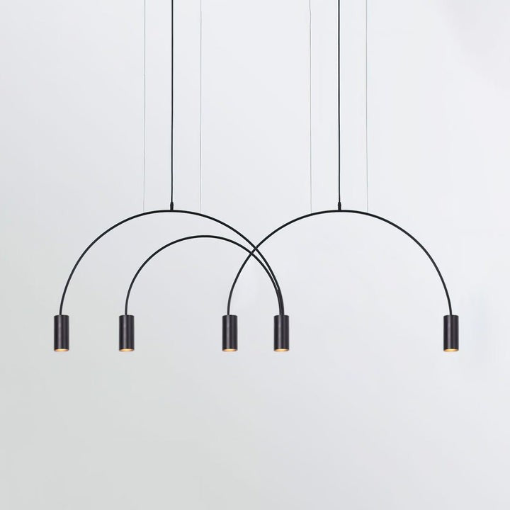 Contemporary Overlapping Arc LED Pendant Lamp