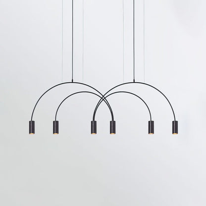 Contemporary Overlapping Arc LED Pendant Lamp